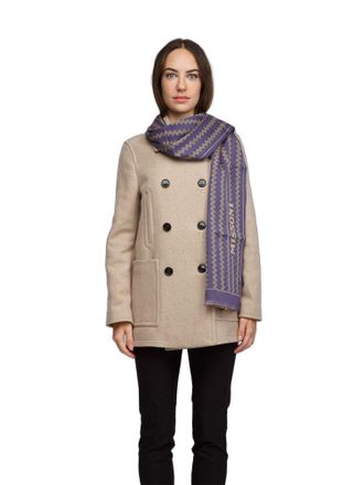 Missoni Wool Zigzag-Patterned Scarf - Purple