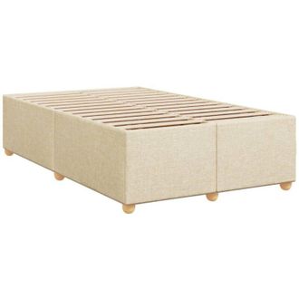 vidaXL Estructura De Cama Sin Colch&oacute;n Tela Crema 120x200 Cm Vidaxl
