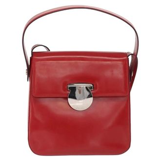 Ferragamo Vala Leather Red Leather Handbag (Pre-Owned)