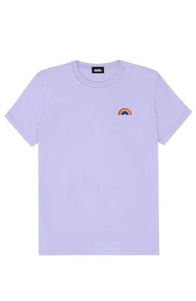 Dalix Womens Rainbow Jersey Relaxed Tee in Dark Lavender at Nordstrom, Size Xx-Large