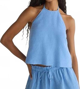 Bella Dahl Womens Tie Neck Halter Top In Periwinkle