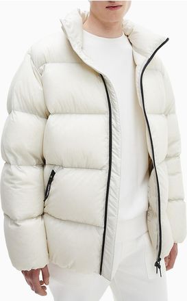 Calvin Klein Mens Oversized Premium Down Puffer Jacket - White - XXL