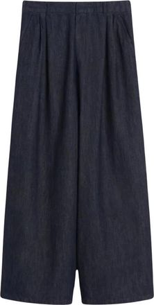 Max Mara Dames, Broeken, Blauw, Maat: S Katoen