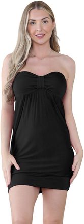 Janisramone Womens Strapless Knot Boob Tube Top | Trendy Ladies Summer Strapless Tops | Tube Tops for Women UK | Stylish Y2K Tops Black