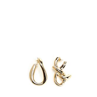 Givenchy Chain Link Asymmetric Earrings in Metal - female - Givenchy - Earrings - Yellow - ONE SIZE - Accessories