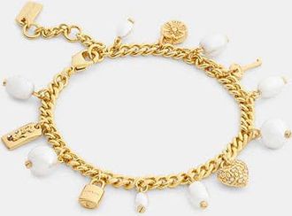 Coach Pearl And Heart Charm Bracelet
