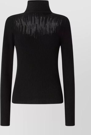 Genny fitted high neck long sleeve knit sweater