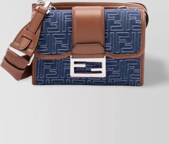 Fendi denim jacquard shoulder bag
