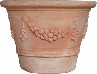 Biscottini International Jarrón de terracota para plantas 115x80 cm Macetero de para exterior Grande Macetas de jardín Jardinera de balcón Made in Italy
