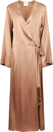 Forte_Forte Shiny Stretch Silk Satin Midi Dress