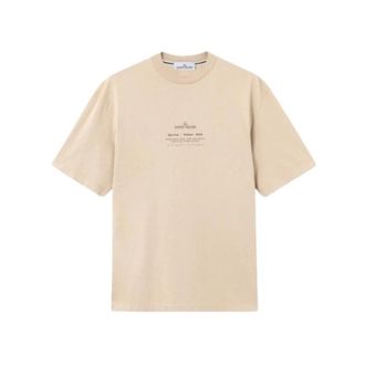 Stone Island Stone Print T-Shirt - Heren - T-shirts - Beige - XL - Katoen - Tops