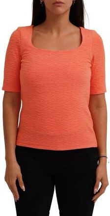 Cyrus Textured Elbow Sleeve Top in Living Coral at Nordstrom Rack, Size X-Large