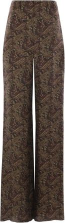 Saint Laurent Zijden straight broek - Bruin