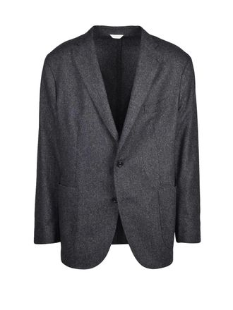 Boglioli Grey Stretch Virgin Wool-Blend Tailored Jacket