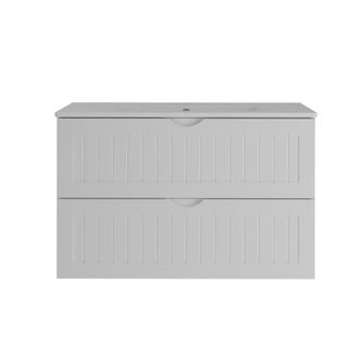 Petits Meubles Mueble lavabo individual encastrado paneles de melamina y mdf blanco