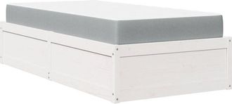 vidaXL Cama Con Colch&oacute;n Madera Maciza De Pino Blanco 90x200 Cm Vidaxl