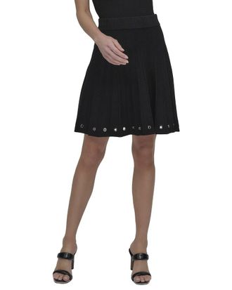 DKNY Logo Grommet Sweater Skirt