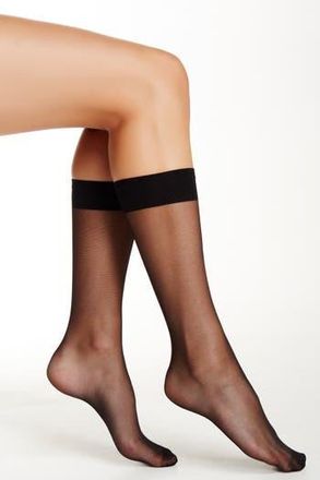 Nordstrom Rack Knee High Sheer Socks - Pack of 2 in Jet Black at Nordstrom Rack