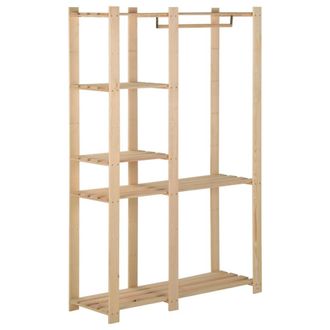 vidaXL Vidaxl - Perchero De Ropa De Madera Maciza De Pino 110x38x170 Cm Marr&oacute;n