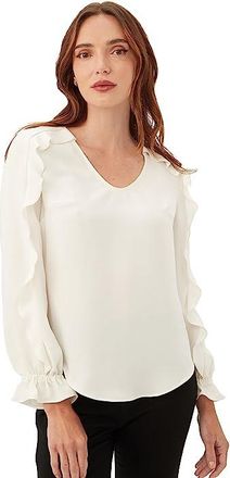 Trina Turk Owl Top Womens Clothing Whitewash : SM (US Womens 4-6), Polyester