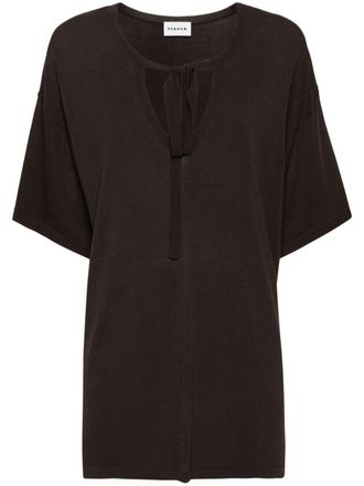 P.A.R.O.S.H. Top met strik - Bruin