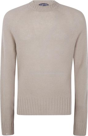 Tom Ford Seamless Brushed Cashmere LS Crew Neck - Heren - Cashmere truien - Grijs - XL - Kasjmier - Truien & Vesten