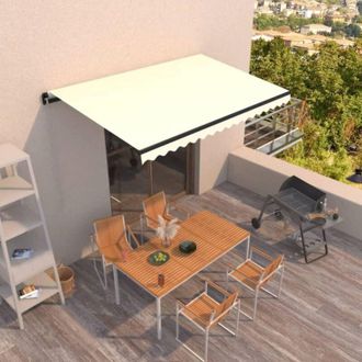 vidaXL Toldo Retr&aacute;ctil Manual Crema 400x350 Cm Vidaxl