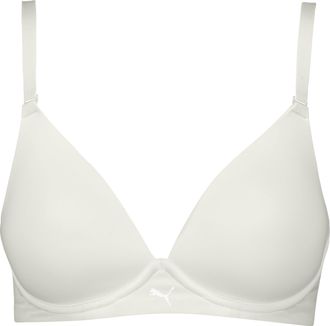 Puma B&uuml;gel-BH PUMA PUMA WOMEN MICROFIBER SOFT PADDED BRA, Damen, Gr. 75, Cup F, warm wei&szlig;, Microtouch, Obermaterial: 70% Polyamid, 30% Elasthan, BHs B&uuml;gel-