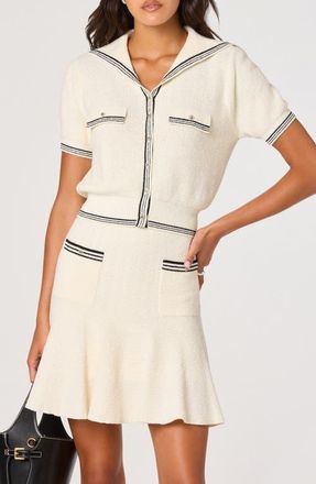 ASTR the Label Dynasty Sailor Sweater in Cream Black at Nordstrom, Size Medium