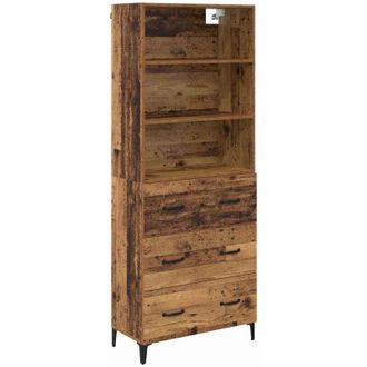 vidaXL Aparador Alto Con Caj&oacute;n Madera Envejecida 69,5 X 34 X 180 Cm Vidaxl