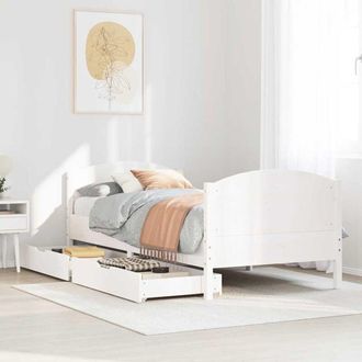 vidaXL Vidaxl - Estructura De Cama Sin Colch&oacute;n Madera Maciza Blanca 75x190 Cm