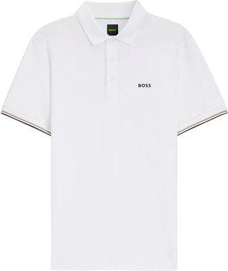 HUGO BOSS Polo de corte ajustado activo con estampado de pelota de tenis en relieve - Tops - Hombre - Blanco - XL