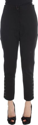 Ermanno Scervino Womens Trousers Button Detail - Black