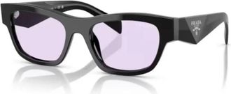 Prada Stijlvolle Zwarte Leren Schoudertas - unisex - Zonnebrillen - Zwart - ONE Size - Accessoires
