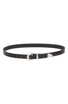 Madewell Leather Skinny Western Belt in True Black at Nordstrom, Size X-Large