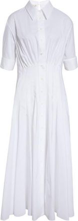 Marni Poplin Midi Shirtdress in 00W01 Lily White at Nordstrom, Size 4 Us