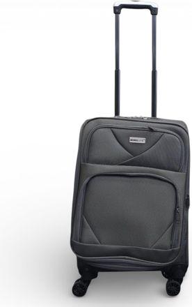 Infinity Leather Softshell lichtgewicht grijs nylon 4-wiel reiskoffer Vakantie Cabin Koffer