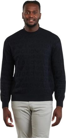 Emporio Armani Perkins Jersey - Heren - Ronde hals truien - Blauw - 2XL - Truien & Vesten