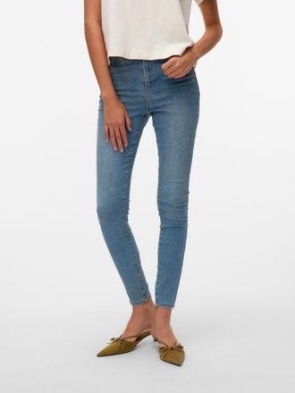 Vero Moda High-waist-Jeans VERO MODA VMSOPHIA, Damen, Gr. XL (42), L&auml;nge 30, blau (light blau denim), Denim/Jeans, Obermaterial: 85% Baumwolle, 13% Polyester, 2