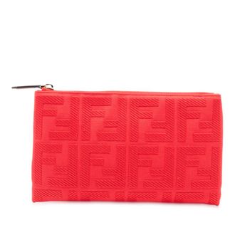Fendi Pre-owned Fendi Zucca Embroidered Canvas Zip Pouch Ladies 29BRMEAX1U49RIO2