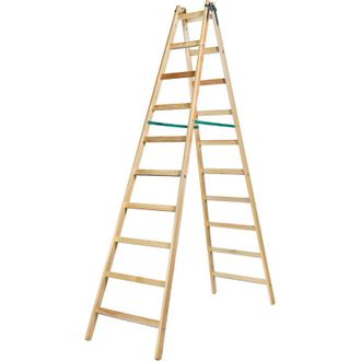 OEM Escalera De Madera Braket Premium 2x10 Pelda&ntilde;os 299cm - Br-01-2101