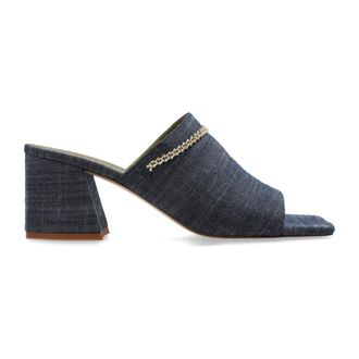 MARIA LUCA Hak slippers - Dames - Muiltjes - Blauw - 38 1/2 EU - Leer - Schoenen