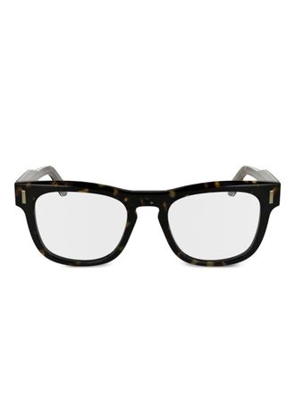 Calvin Klein tortoiseshell rectangle glasses - Brown
