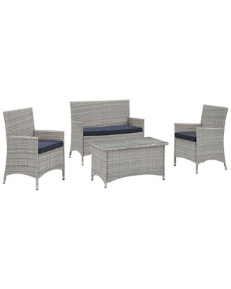 ModWay Discontinued Modway Bridge 4Pc Outdoor Patio Wicker Rattan Patio Conversation Set