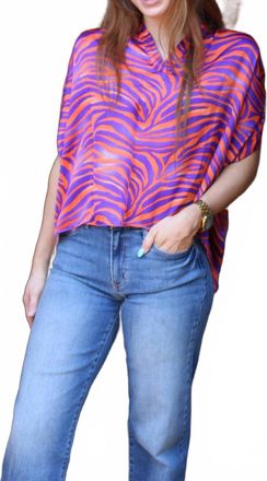 Adrienne Emerson Fight Tigers Top In Orange/purple