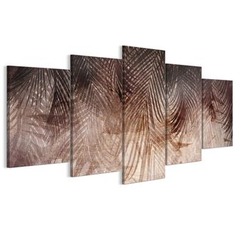 OEM Cuadro Sobre Lienzo Italiano De 100 X 50 Cm, Pent&aacute;ptico, Estilo Boho, Naturaleza. Cuadro Sobre Lienzo Italiano De 150 X 75 Cm, Pent&aacute;ptico, Estilo Boho