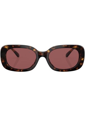 Coach tortoiseshell-effect rectangle-frame sunglasses - women - Acetate - 54 - Green