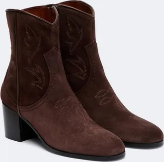 Valentino Garavani Bard embroidered suede ankle boots