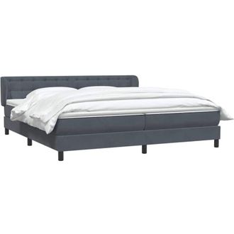 vidaXL Cama Box Spring Con Colchones Terciopelo Gris Oscuro 180x210 Cm Vidaxl