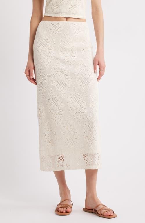 Open Edit Lace Midi Skirt in Ivory at Nordstrom, Size X-Small from